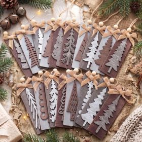 18Pcs Rustic Christmas Tree Ornaments, Mini Wooden Pine Decor (Option: WOODEN)