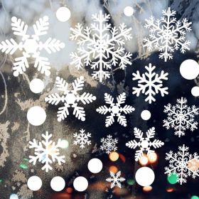 321pcs Christmas Window Decals - 9 Sheets Of Snowflakes, Winter & Holiday Designs For Glass Windows (Option: Snow)