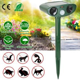 Solar Ultrasonic Animal Repeller PIR Motion Sensor Animal Repellent Chaser IPX4 Waterproof for Farm Garden Yard to Drive Raccoon Squirrel Rat Sku (Option: Standard)