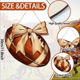 1 pc Rugby wooden home crafts, doorplate pendants, party and festival plaques, sign decorations, paintings (Color: 13)