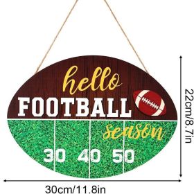 1 pc Rugby wooden home crafts, doorplate pendants, party and festival plaques, sign decorations, paintings (Color: 3)