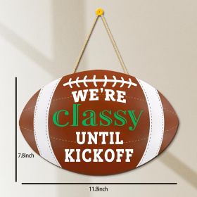 1 pc Rugby wooden home crafts, doorplate pendants, party and festival plaques, sign decorations, paintings (Color: 15)