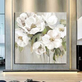 Hand Painted Oil Painting Wall Art Flower Modern Abstract Living Room Hallway Bedroom Luxurious Decorative Painting (style: 01, size: 150x150cm)