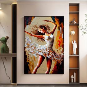 Hand Painted Oil Painting Abstract Dancer Oil Painting On Canvas Large Wall Art Original White Ballet Painting Boho Wall Decor Custom Painting Li (style: 01, size: 90X120cm)