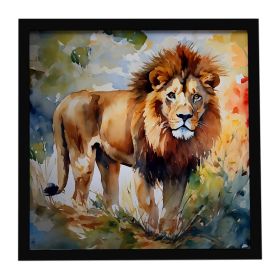 Lion Framed Metal Print Bathroom, Kitchen, Office, Home Decor Wall Art Ready to Hang, Square, 8X8 (Default: Default)