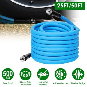 25FT/50FT 5/8" Non-Expanding Flexible Garden Hose Heavy Duty PVC Water Hose Leak-Resistant Kink-Free All-weather Burst 500PSI GPCT5415 (Option: 50FT)