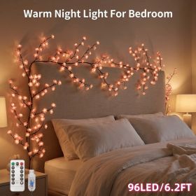 LED Tree Branch Lights For Wall, Cherry Blossom Lights Vine Lights With Remote And 8 Lighting Modes Cherry Blossom Garland Willow Vine For Bedroo (Option: 96LED6.2FT)