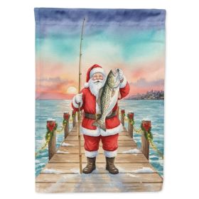 Fishing Santa Claus with Speckled Trout Christmas House Flag Large Porch Sleeve Pole Decorative Outside Yard Banner Artwork Wall Hanging, Polyest (Option: Default)