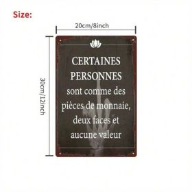Vintage French Quote Metal Wall Art NE VAINCRAZ-JE PAS 8x12, Iron Retro Decor (Option: Tin)