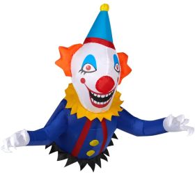 3.3 FT Halloween Inflatable Clown Broke Out From Window Outdoor Decorations, Scary Blow Up Decor With Built-in LED Lights For Holiday Party Yard (Option: Defaulttitle)