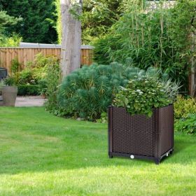 Raised Garden Bed Plant Growth Box with Self-watering System for Garden Patio Balcony Elevated Planter Box for Flowers Vegetables Herbs (Option: S)