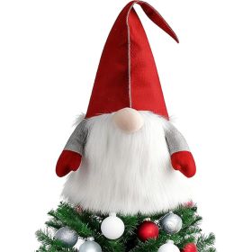 25-Inch Red Santa Gnome Christmas Tree Topper, Plush Swedish Tomte Decor (Option: Red)