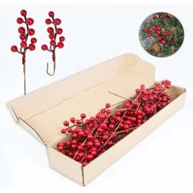 Artificial Red Holly Berry Stems 32 Units, 6.5 Inch Christmas Berry Picks For Tree, Wreaths, Winter Holiday And DIY Decor (Option: MULTI)