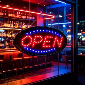 Led Open Signs for Business, 18.9 x 8 inch Large Open Sign, Ultra Bright Neon Open Sign  LED open sign can reach up to 100,000 hours (Option: Black)