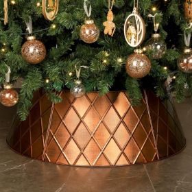 Bronze Metal Christmas Tree Collar, Diamond Pattern, 20.8 27.5 (Option: Bronze)