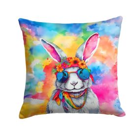 NEW Hippie Animal Rabbit Throw Pillow Machine Washable, Indoor Outdoor Decorative Pillow for Couch, Bed or Patio, 14Hx14W (Option: Default)